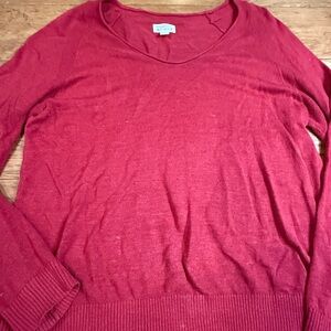 Market spruce linen blend Women's Red Sweater